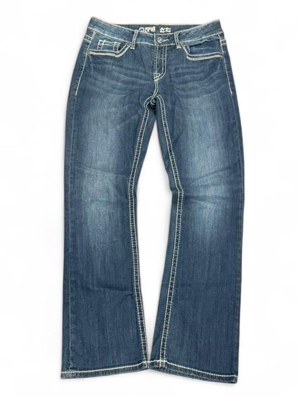 Y2K Warehouse One Faded Embroidered Mid Rise Bootcut Jeans
